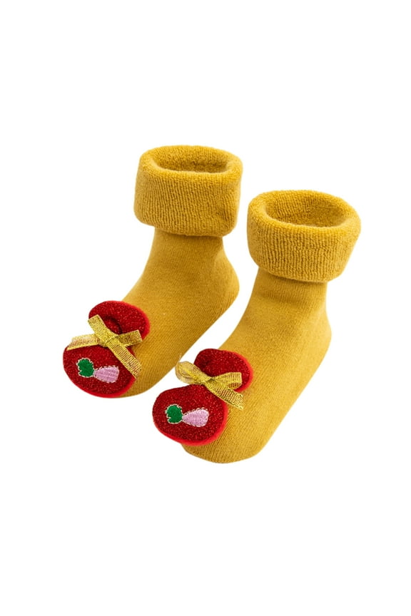 Christmas Baby Sock Floor Socks Anti-Slip Socks, Christmas Newborn Baby Girls Boys Cartoon Thicken Slippers Toy Terry Socks