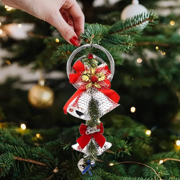 HBYJLZYG Christmas Decorations Christmas Tree Bell Hanging Red Bow Hangings