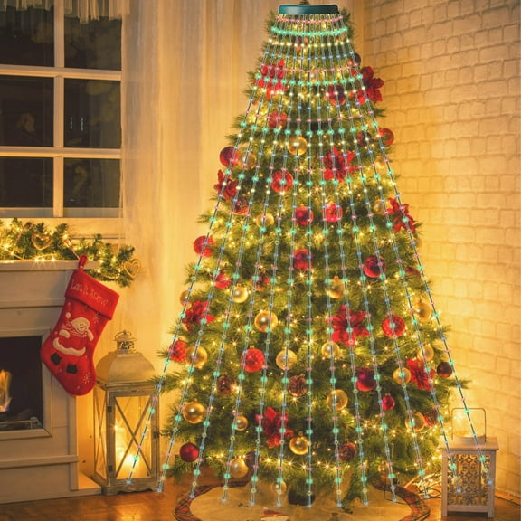 HBYJLZYG Christmas Tree Decoration Light String Holiday Courtyard Decoration Lights Party Scenes Flowing Lights LED Lights Decorative Light String