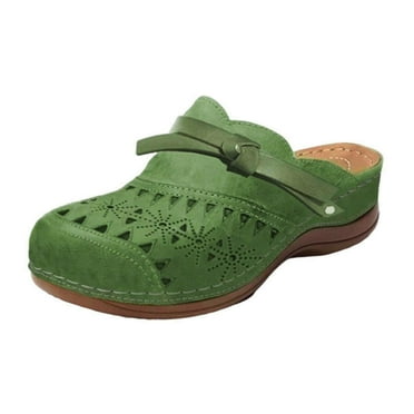 HBYJLZYG Closed-Toe Slide Sandals For Women Summer Casual Comfy Slip On Wedge Slippers, Women's Casual Sandals Outdoor Walking Slippers
