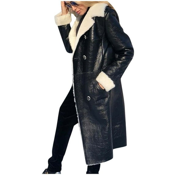 HBYJLZYG Coats Lapel Cardigan Overcoat Tops, Fashion Womens Versatile Lapel Solid Color Long Sleeve Medium Long Button Outerwear