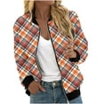 thumbnail image 1 of HBYJLZYG Coats Zipper Cardigan Jacket Tops, Womens Autumn And Winter Fashion Long Sleeve Zipper Print Outing Causal Coat, 1 of 5