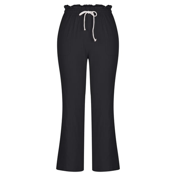 HBYJLZYG Cotton Linen Long Pants, Fashion Women Summer Casual Loose Cotton And Linen Pocket Solid Trousers Pants