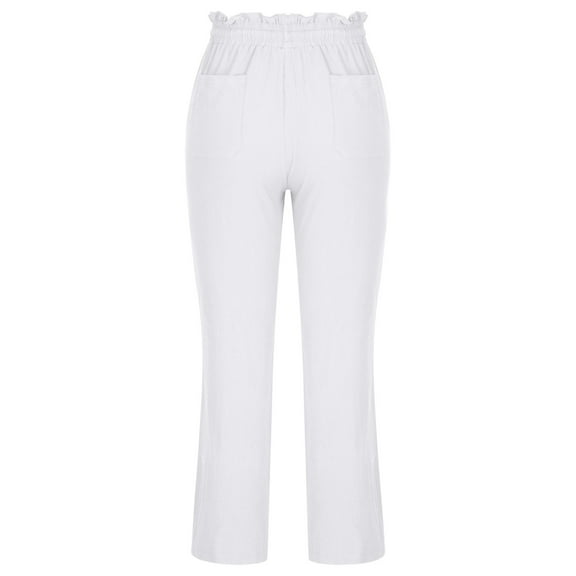 HBYJLZYG Cotton Linen Long Pants, Fashion Women Summer Casual Loose Cotton And Linen Pocket Solid Trousers Pants