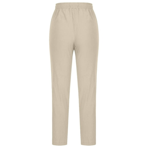 HBYJLZYG Cotton Linen Solid Long Pants, Fashion Women Summer Casual Loose Cotton And Linen Pocket Solid Trousers Pants