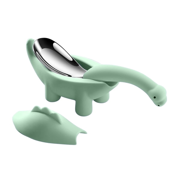 HBYJLZYG Dinosaur Rice Spoon Children Toy Rice Spoon Dinosaur Gift Box Dinosaur Silicone Small Spoons and Forks for Fruit Cheese Appetizers, Kitchen Storage Organization