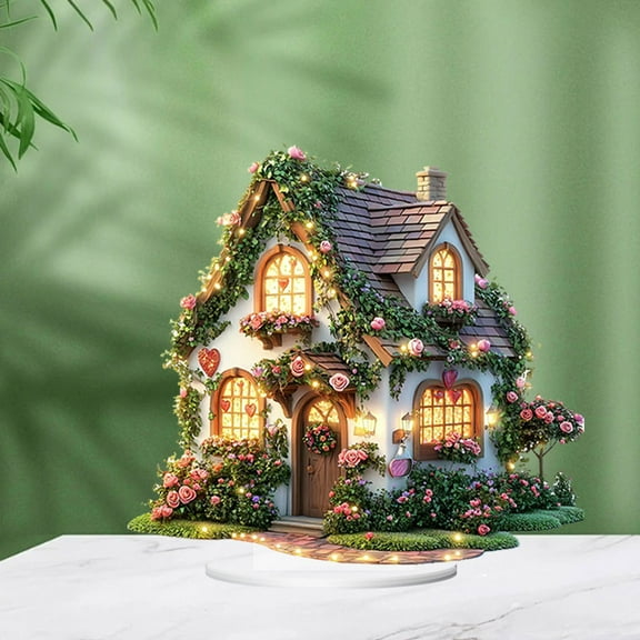 HBYJLZYG Enchanted Garden Acrylic Tabletop Plaque, Dual Side Print Rustic for Home Desktop