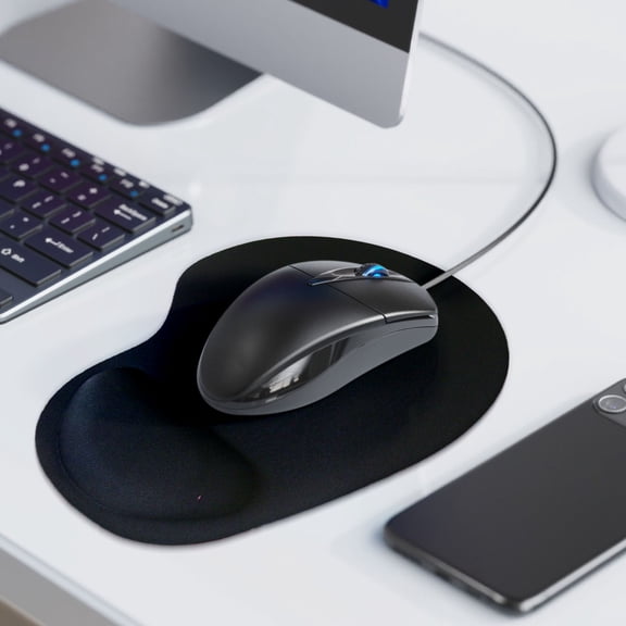 HBYJLZYG Ergonomic Wrist Support Mouse Pad, 10x8.27 Inch Non-Slip Neoprene Base Mat, Smooth EVA Surface Pad, Comfort Computer Mouse Mat for Home Office Gaming