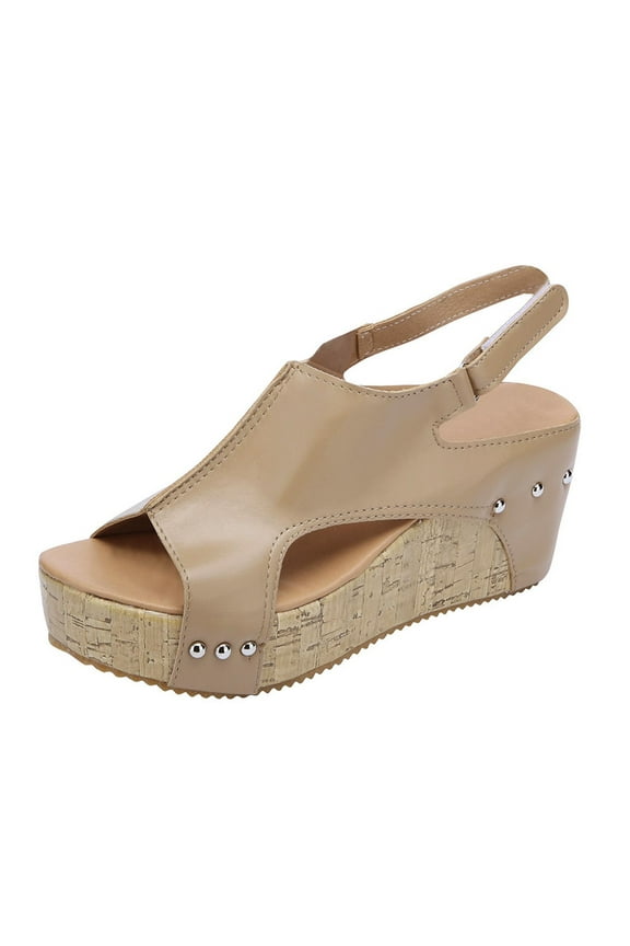 Espadrille Dressy Wedge Sandals, Women's Platform Sandals Casual Summer, Comfortable High Heeled Wedges With Adjustable Buckle