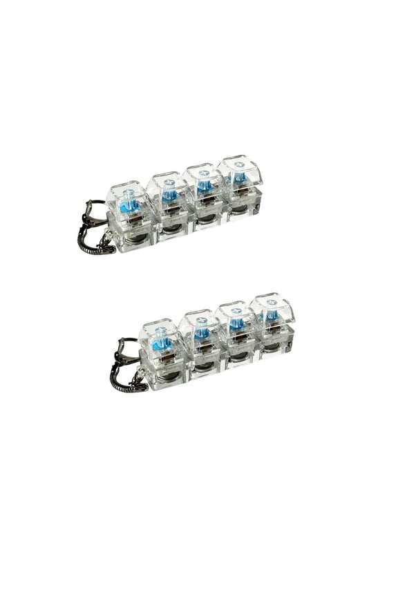 Fidget Toy Keychain Mechanical Keyboard, Mini Stress Reliever with Light Up Transparent Keys, Cool Backpack Charm for Office Desk, Anxiety Relief Gadget 2 Pack