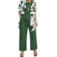 thumbnail image 1 of HBYJLZYG Floral Print 3 Piece Suit for Women Cardigan Tank Top and Wide Leg Pants, Elegant Summer Lounge Wear Set with Open Front Jacket, Casual Vacation Travel Outfit, 1 of 5