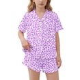 thumbnail image 1 of HBYJLZYG Girls 2 Piece Sleepwear Set, Leopard Print Button Front Pajamas with Chest Pocket and White Piping, Summer Pajama Set for Girls 3-14 Years, 1 of 7