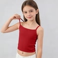 thumbnail image 1 of HBYJLZYG Girls Spaghetti Strap Training Tank Top, Ribbed Cami Vest with Square Neck, Puberty Undershirt for Tween Girls 7-13 Years, 1 of 9