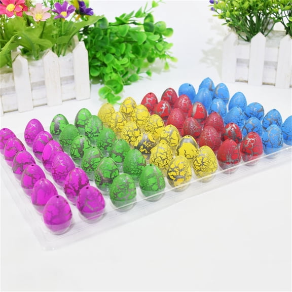HBYJLZYG Hatching Dinosaur Eggs, Natural Rubber Safe Easter Egg Toy, Summer Water Play Pool Party Favors, Classroom Rewards Carnival Prizes Pinata Filler for Toddlers