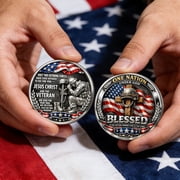 HBYJLZYG High Relief Veteran Tribute Coin, Polished Durable Alloy Collectible Token, Patriotic Bravery Symbol Keepsake For Armed Forces Supporters