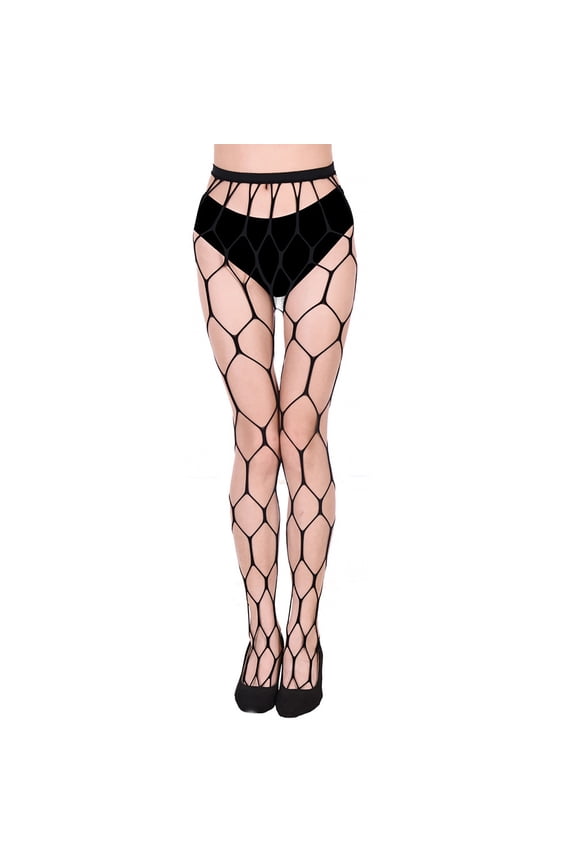 Hollow Bodysuit Pantyhose, Black Tights For Women Comfy Fishnet Soft High Waisted Tights Lingerie Transparent Erotic Pantyhose