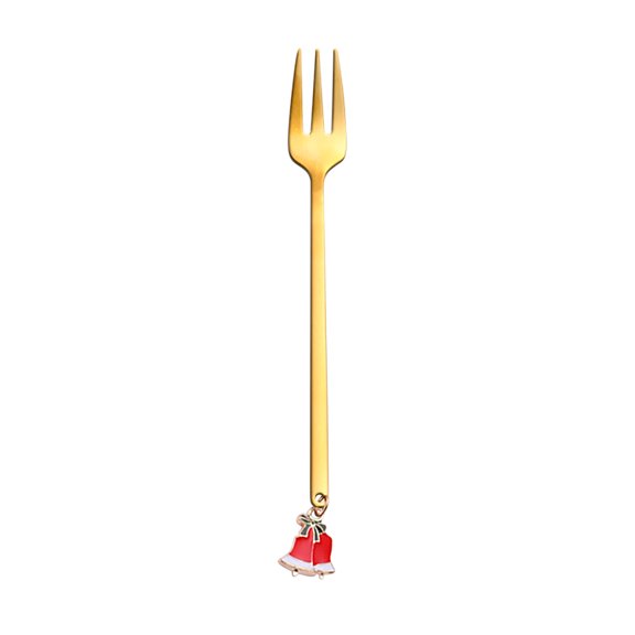 HBYJLZYG Home Christmas Decorations Metal Coffee Fork Stirring Spoon Christmas Table Decorations New Year