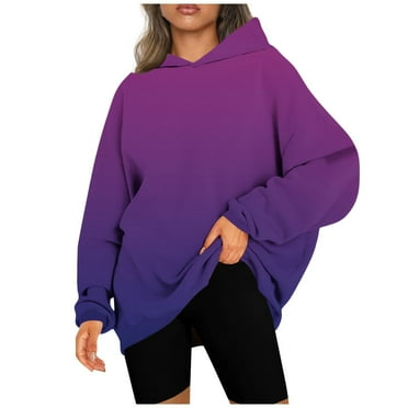 HBYJLZYG Hoodies Cardigans Sweaters Gradient Sweatshirt Jacket Coat, Women Winter Oversized Casual Loose Long Sleeved Printed Hooded Jacket