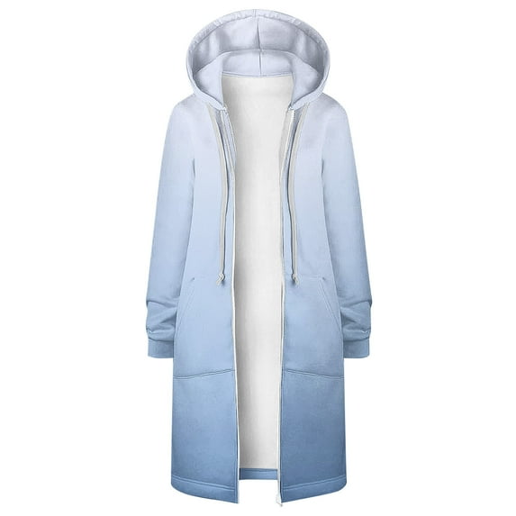 HBYJLZYG Hoodies Cardigans Sweaters Gradient Sweatshirt Jacket Long Coat, Women Loose Long Sleeve Hoodie Tops Winter Coats For Women