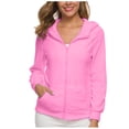 thumbnail image 1 of HBYJLZYG Hoodies Cardigans Zippered Fleece Jacket Coat, Women Winter Warm Fashion Oversized Thin Plush Hooded Sherpa Fleece Outwear Solid Color Tops, 1 of 5