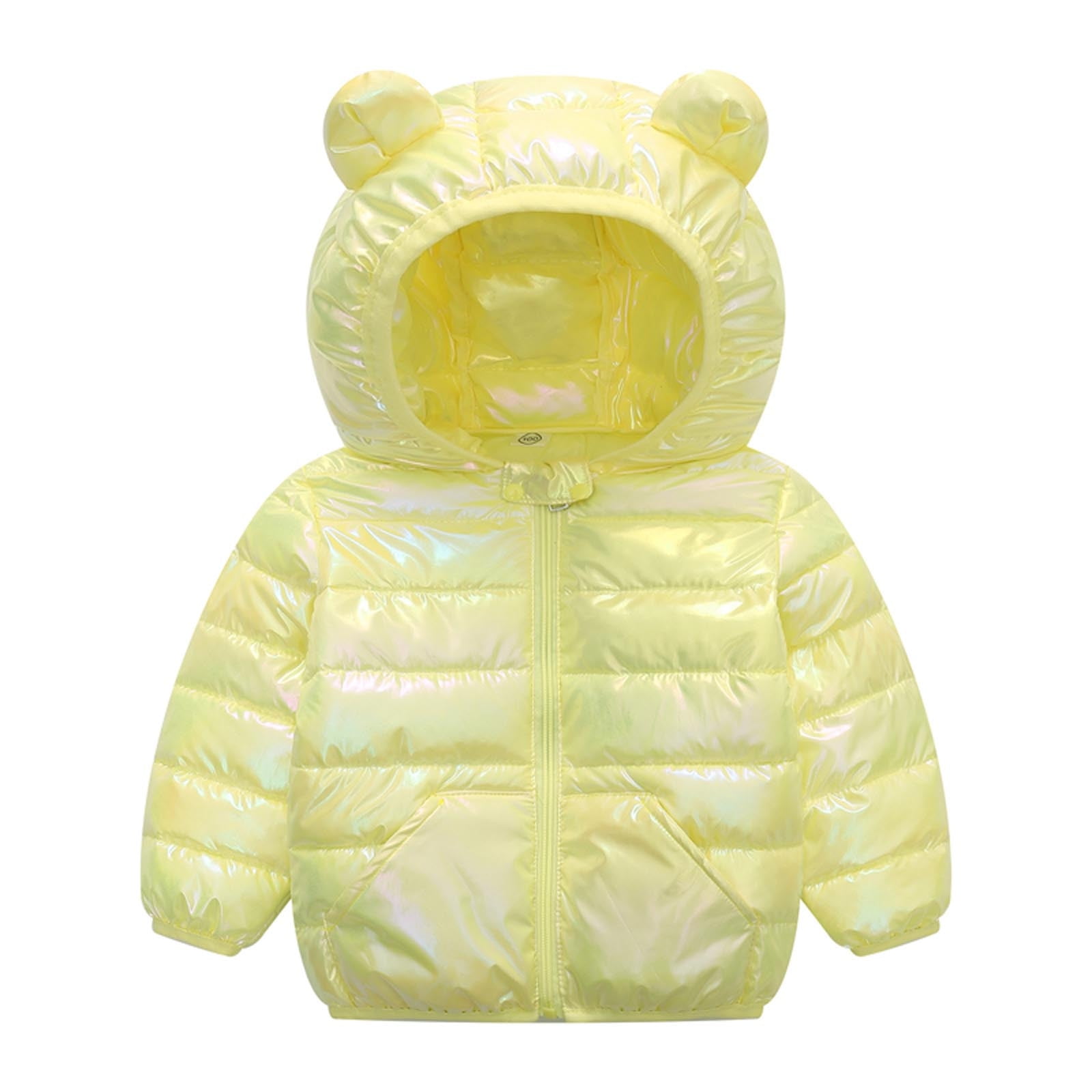 New Baby Girl Winter Parashoot  Coat With Hoodie In Yellow  Color main image 1
