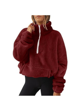 Half Zip Polar Fleece Pullover Sweater for Tall Women