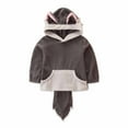thumbnail image 1 of HBYJLZYG Hoodies Sweater Fox Shaped Pullover Sweatshirt Tops, Toddler Baby Boys Girls Winter Fox Shaped Style Long Sleeve Fleece Top, 1 of 9