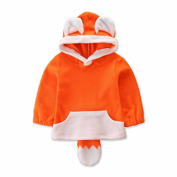 HBYJLZYG Hoodies Sweater Fox Shaped Pullover Sweatshirt Tops, Toddler Baby Boys Girls Winter Fox Shaped Style Long Sleeve Fleece Top