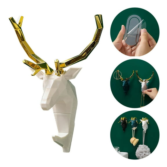 HBYJLZYG Hook Punch Deer Coat Hook Wall Coat Hook Key Wall Mount