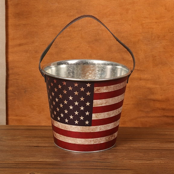 HBYJLZYG Independence Day Decorations, New Flag Ice Bucket Beer Bucket Outdoor Picnic Home Bar Shop Champagne Red Wine Ice Storage Bucket