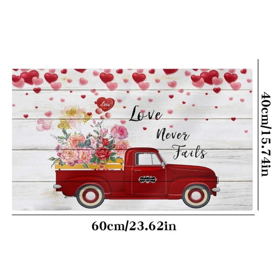 HBYJLZYG Indoor Outdoor Welcome Mat for Valentines Day, 16x24 Inch Non-Slip Decorative Door Mat, Water-Resistant Porch Entryway Rug, Washable Holiday Home Decor Gift for Wife Husband Family