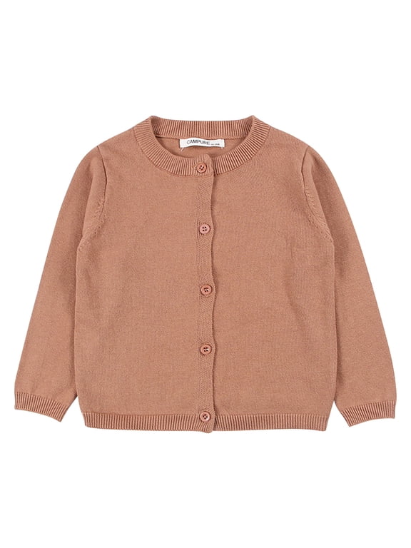 Knitted Cardigans Sweaters Button Jacket Coat, Newborn Infant Baby Girl Boy Spring Candy Color Warm Round Neck Long Sleeve Outwear