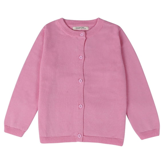 HBYJLZYG Knitted Cardigans Sweaters Button Jacket Coat, Newborn Infant Baby Girl Boy Spring Candy Color Warm Round Neck Long Sleeve Outwear
