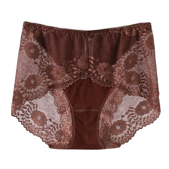 HBYJLZYG Lace Briefs For Women Seamless Underwear Ladies Cotton Mid-Waist Panties Breathable Soft Stretchy