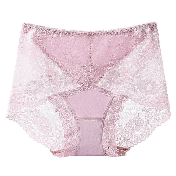 HBYJLZYG Lace Briefs For Women Seamless Underwear Ladies Cotton Mid-Waist Panties Breathable Soft Stretchy