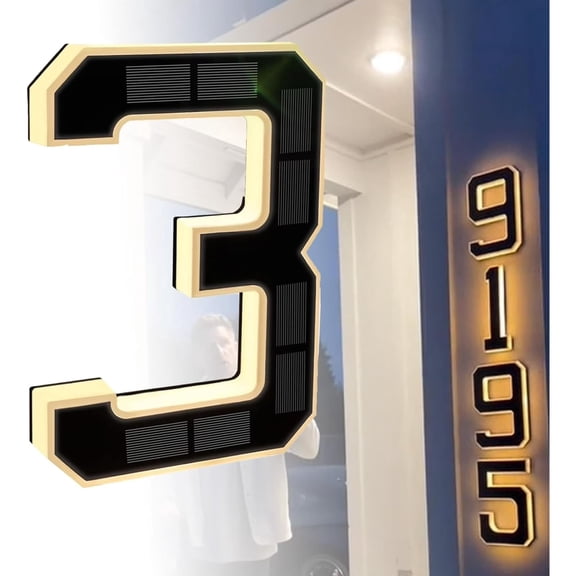 HBYJLZYG Lighted House Numbers, Solar LED Address Plaque with Custom Letters for Yard, Street, Home