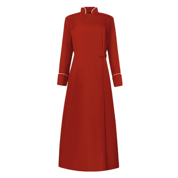 HBYJLZYG Long Coats Cardigan Chaplaincy Coat Tops, Woman Casual Solid Long-Sleeved Button Robe Costume Cosplay