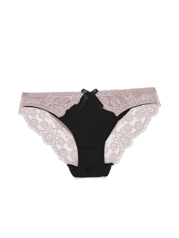 Low Waist Underwear Hollowed Out Briefs Lace Thongs, Womens Sexy Transparent Lace Comfort Underpants