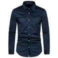 thumbnail image 1 of HBYJLZYG Men's Business Shirts Solid Long Sleeve Casual Button Down Shirts Slim Fit Shirt Tops - Stretch & Wrinkle Free, 1 of 9