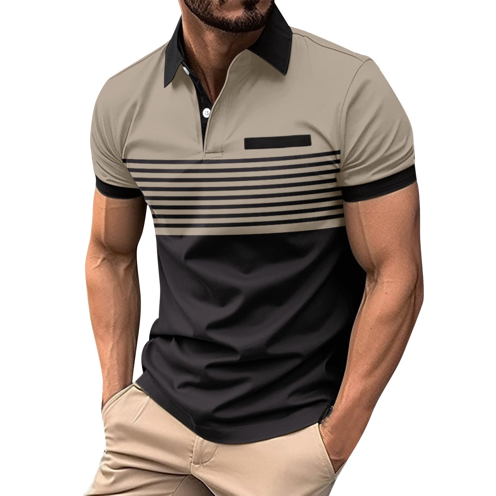 HBYJLZYG Men's Classic Golf Shirts Short Sleeve Casual Button Shirts
