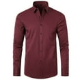 thumbnail image 1 of HBYJLZYG Men's Dress Shirts Stretch Wrinkle Free Long Sleeve Casual Button Down Shirts Slim Fit Business Shirt Tops, 1 of 2