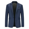 thumbnail image 1 of HBYJLZYG Men's One Button Blazer, Slim Fit Notched Lapel Suit Jacket with Pocket Detail, Business Casual Sport Coat for Men, 1 of 4