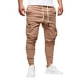 thumbnail image 1 of HBYJLZYG Mens Casual Joggers Pants, Slim-Fit Drawstring Multi Pockets Cargo Pants Hiking Outdoor Twill Track Jogging Pants, 1 of 6