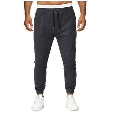 HBYJLZYG Mens Sweatpants, Elastic Waist Drawstring Slim-Fit Jogger Pants Casual Straight Athletic Pants With Pockets