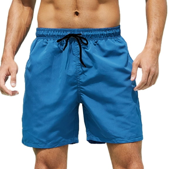 HBYJLZYG Mens Swim Trunks With Mesh Lining, Summer Elastic Waist Quick Dry Board Shorts With Pockets Solid Surfing Bathing Suit Beach Shorts