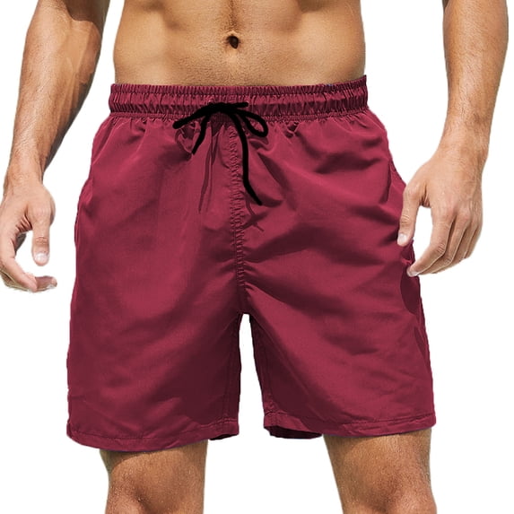 HBYJLZYG Mens Swim Trunks With Mesh Lining, Summer Elastic Waist Quick Dry Board Shorts With Pockets Solid Surfing Bathing Suit Beach Shorts