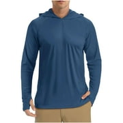 HBYJLZYG Mens UPF 50+ Sun Protection Hoodie SPF Shirts Long Sleeve Rash Guard Fishing Outdoor Running Lightweight Quick Dry