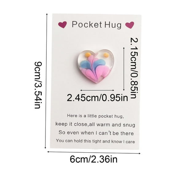 HBYJLZYG Mini Heart Card Gift, Small Portable Note Card with Message for Pocket or Wallet, Thoughtful Just Because Gift Idea for Her, Him, Best Friend, Includes Blank Card to Write On