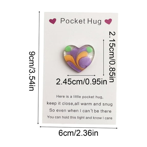 HBYJLZYG Mini Heart Card Gift, Small Portable Note Card with Message for Pocket or Wallet, Thoughtful Just Because Gift Idea for Her, Him, Best Friend, Includes Blank Card to Write On