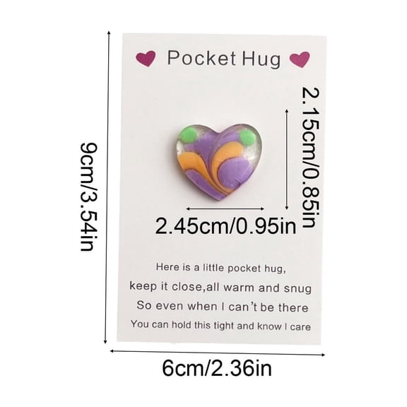 HBYJLZYG Mini Heart Card Gift, Small Portable Note Card with Message for Pocket or Wallet, Thoughtful Just Because Gift Idea for Her, Him, Best Friend, Includes Blank Card to Write On